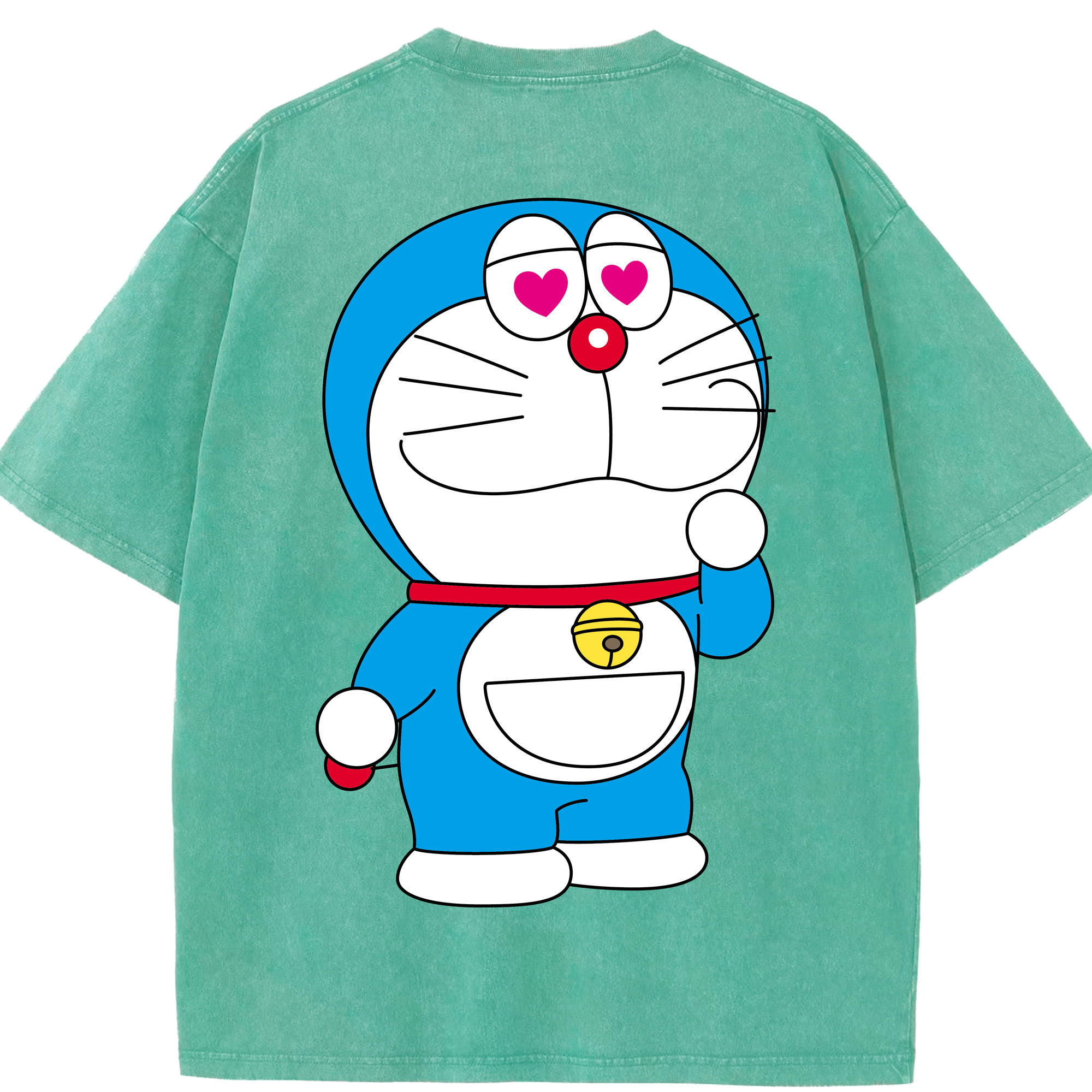 （画像用） ドラえもん Doraemon 綿100% ヴィンテージ風 半袖Tシャツ（背面プリント）